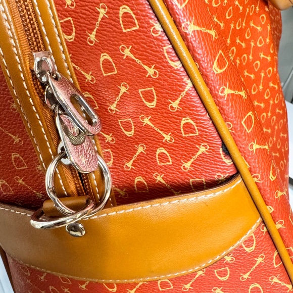 Double Handled Orange Patterned Tote Duffel - Picture 9 of 14